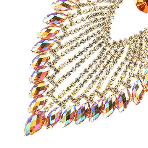 Crystal Motif Flare 11.2x8.5cm Aurora Borealis Gold Casing