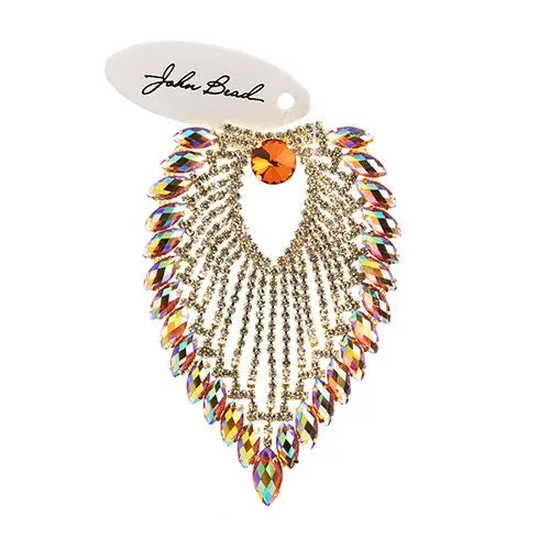 Crystal Motif Flare 11.2x8.5cm Aurora Borealis Gold Casing