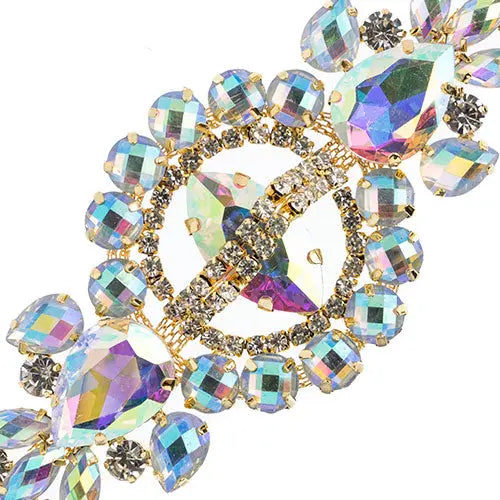 Crystal Motif Cosmos 13.5x5.7cm Aurora Borealis Gold Casing