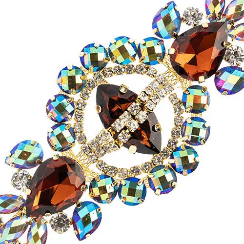 Crystal Motif Cosmos 13.5x5.7cm Aurora Borealis Gold Casing