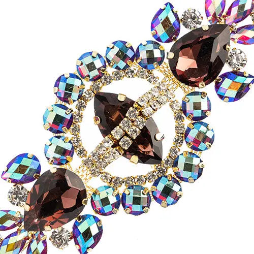 Crystal Motif Cosmos 13.5x5.7cm Aurora Borealis Gold Casing