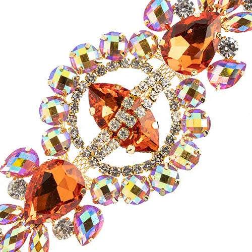 Crystal Motif Cosmos 13.5x5.7cm Aurora Borealis Gold Casing