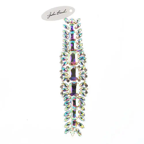 Crystal Motif Thorns 20.5x5cm Aurora Borealis Gold Casing