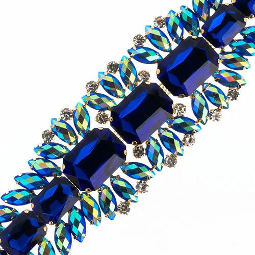 Crystal Motif Thorns 20.5x5cm Aurora Borealis Gold Casing