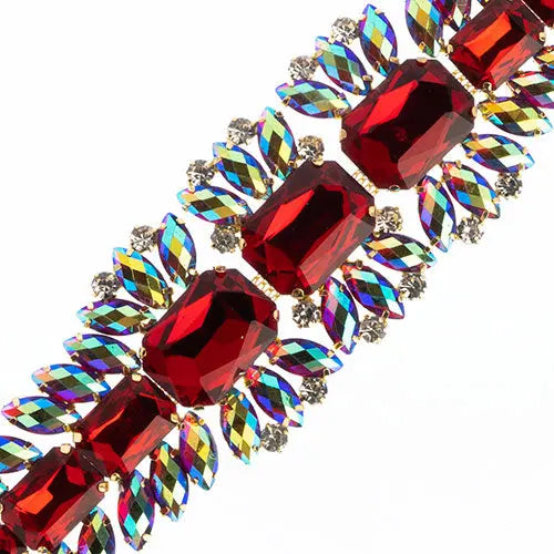 Crystal Motif Thorns 20.5x5cm Aurora Borealis Gold Casing