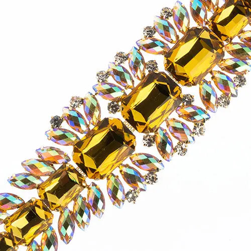 Crystal Motif Thorns 20.5x5cm Aurora Borealis Gold Casing