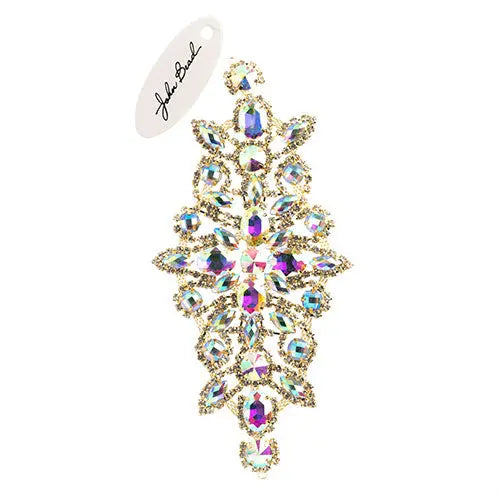 Crystal Motif Dazzling Daisy 19x9cm Aurora Borealis Gold Casing