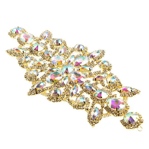 Crystal Motif Dazzling Daisy 19x9cm Aurora Borealis Gold Casing - Cosplay Supplies Inc