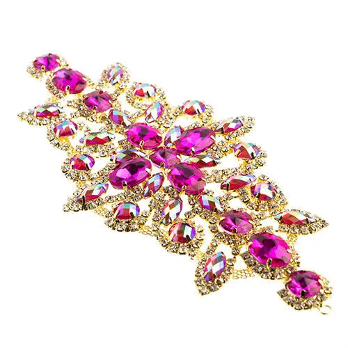 Crystal Motif Dazzling Daisy 19x9cm Aurora Borealis Gold Casing - Cosplay Supplies Inc