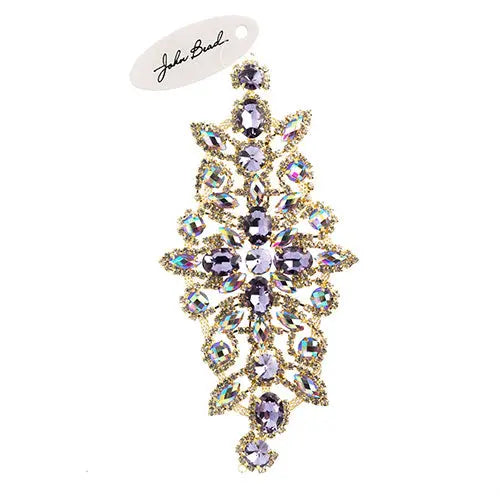 Crystal Motif Dazzling Daisy 19x9cm Aurora Borealis Gold Casing