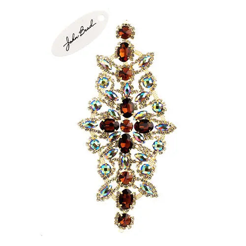 Crystal Motif Dazzling Daisy 19x9cm Aurora Borealis Gold Casing