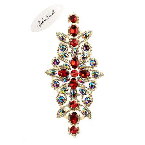 Crystal Motif Dazzling Daisy 19x9cm Aurora Borealis Gold Casing