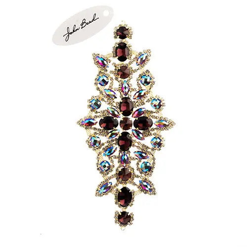 Crystal Motif Dazzling Daisy 19x9cm Aurora Borealis Gold Casing