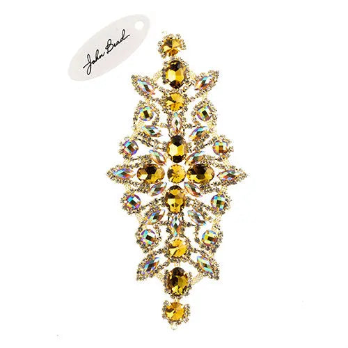 Crystal Motif Dazzling Daisy 19x9cm Aurora Borealis Gold Casing