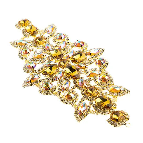 Crystal Motif Dazzling Daisy 19x9cm Aurora Borealis Gold Casing - Cosplay Supplies Inc