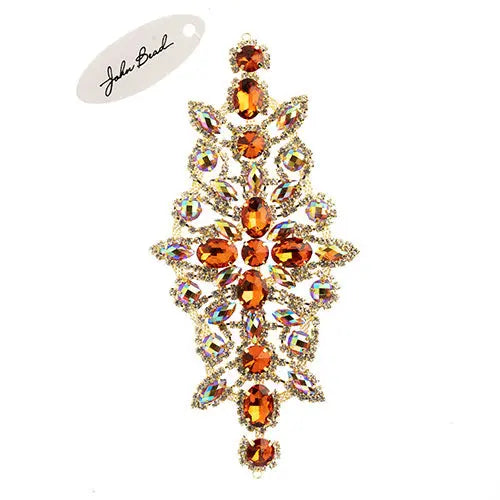 Crystal Motif Dazzling Daisy 19x9cm Aurora Borealis Gold Casing