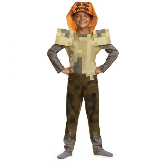 Kids Classic Minecraft Husk Jack -O'-Lantern Hooded Jumpsuit Costume