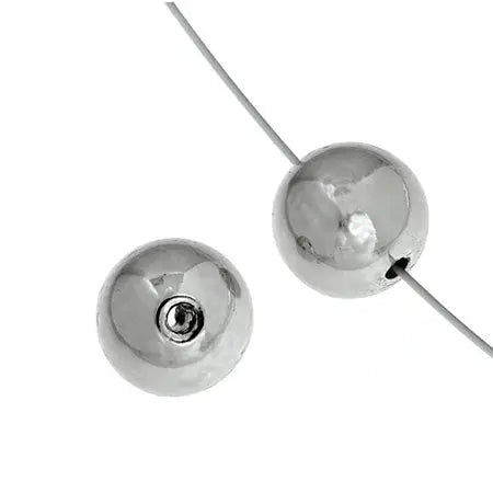 Metalized Japanese Pearls 6mm Round 60in Silver