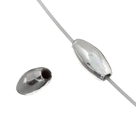 Metalized Japanese Pearls 4x8mm Oval 60in Silver