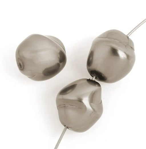 Glass Pearl 13x11mm Metallic Strung