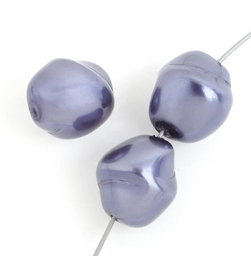 Glass Pearl 13x11mm Metallic Strung