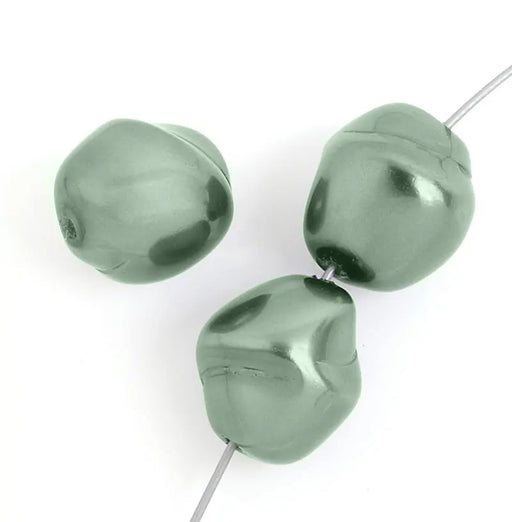 Glass Pearl 13x11mm Metallic Strung