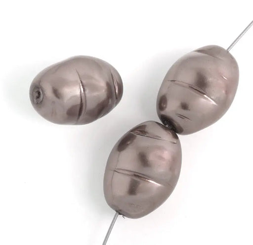 Glass Pearl 19x14mm Metallic Strung