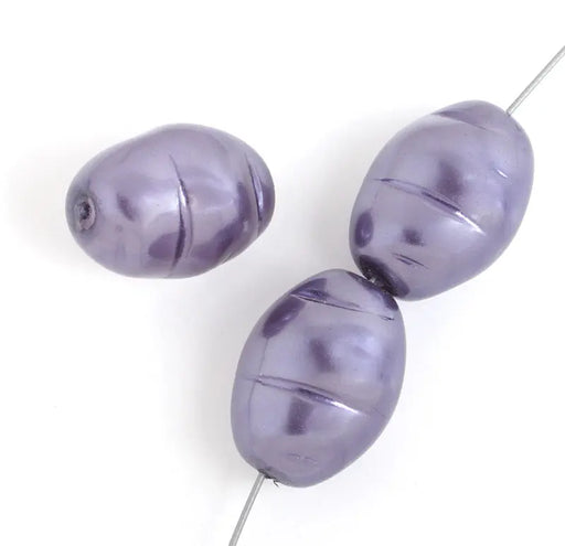 Glass Pearl 19x14mm Metallic Strung