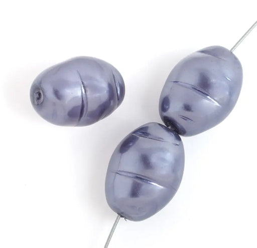 Glass Pearl 19x14mm Metallic Strung