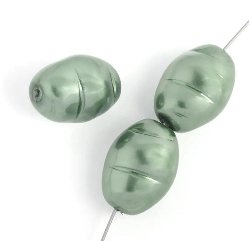 Glass Pearl 19x14mm Metallic Strung