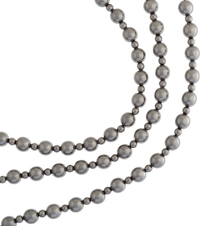 Glass Pearl Bead 4mm And 8mm Silver Grey