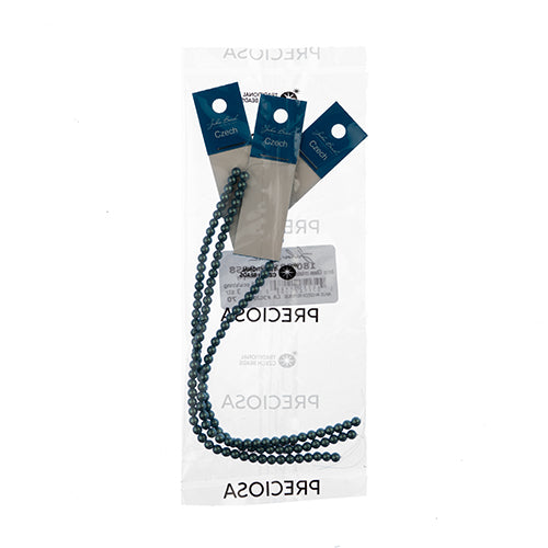 Czech Glass Imitation Pearls 8in Strand 4mm Iridescent  45pcs