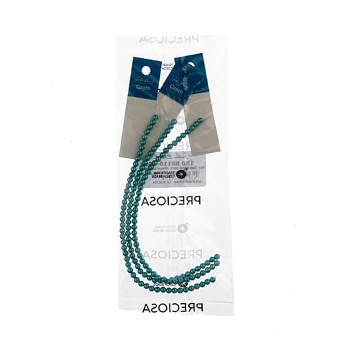 Czech Glass Imitation Pearls 8in Strand 4mm Iridescent  45pcs