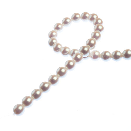 Czech Glass Imitation Pearls 8in Strand 6mm Iridescent  30pcs