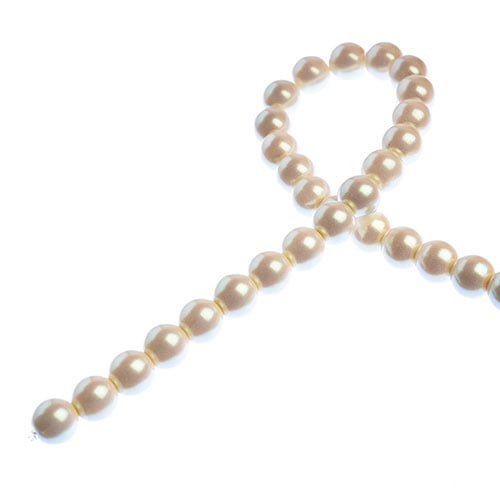 Czech Glass Imitation Pearls 8in Strand 6mm Iridescent  30pcs