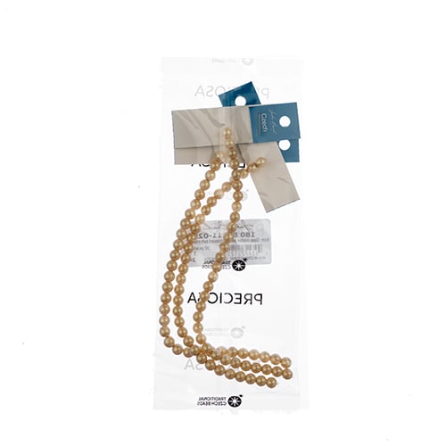 Czech Glass Imitation Pearls 8in Strand 6mm Iridescent  30pcs