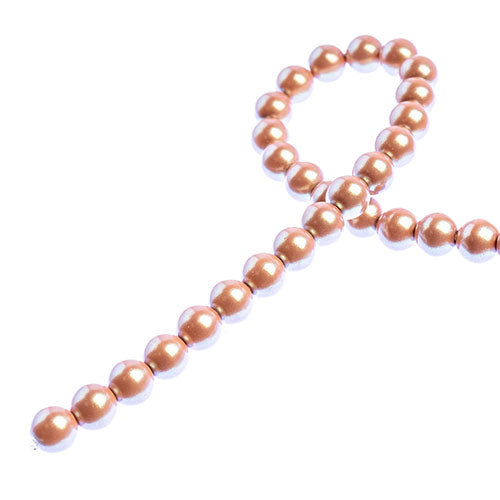 Czech Glass Imitation Pearls 8in Strand 6mm Iridescent  30pcs