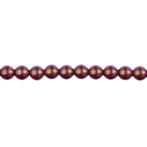 Czech Glass Imitation Pearls 8in Strand 6mm Iridescent  30pcs
