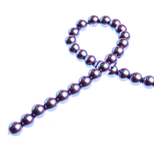 Czech Glass Imitation Pearls 8in Strand 6mm Iridescent  30pcs