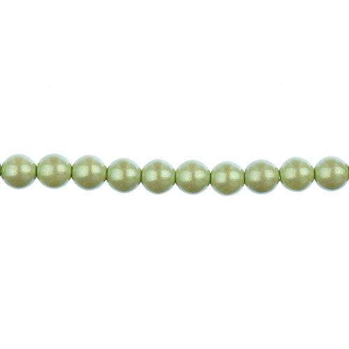 Czech Glass Imitation Pearls 8in Strand 6mm Iridescent  30pcs