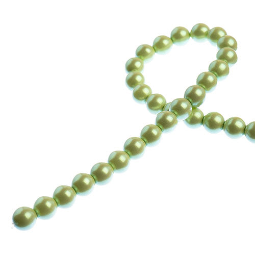 Czech Glass Imitation Pearls 8in Strand 6mm Iridescent  30pcs