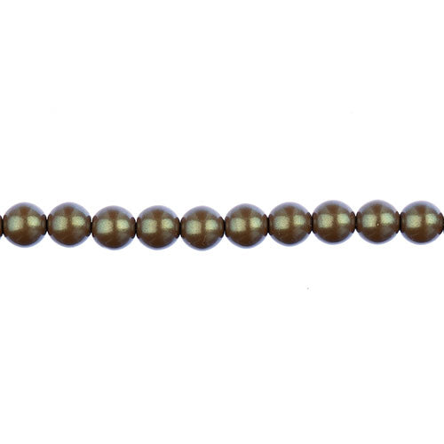 Czech Glass Imitation Pearls 8in Strand 6mm Iridescent  30pcs