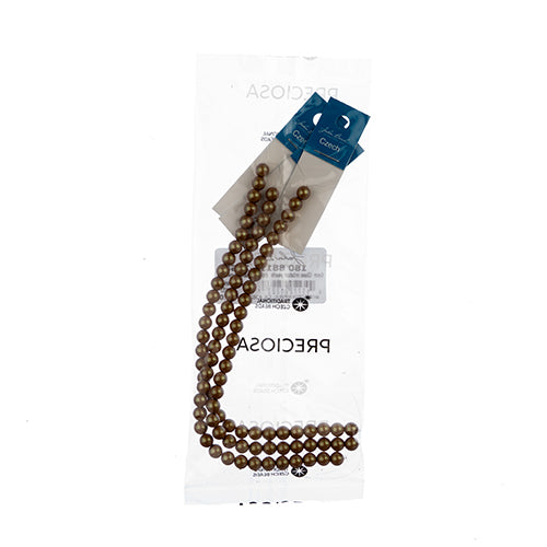 Czech Glass Imitation Pearls 8in Strand 6mm Iridescent  30pcs