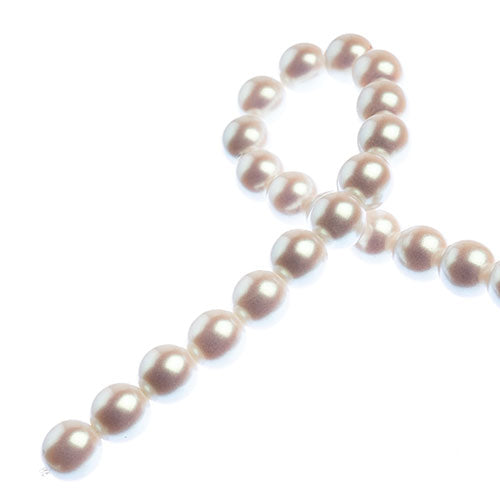 Czech Glass Imitation Pearls 8in Strand 8mm Iridescent  23pcs