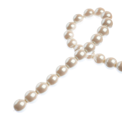 Czech Glass Imitation Pearls 8in Strand 8mm Iridescent  23pcs