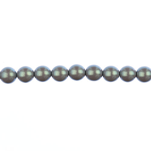 Czech Glass Imitation Pearls 8in Strand 8mm Iridescent  23pcs