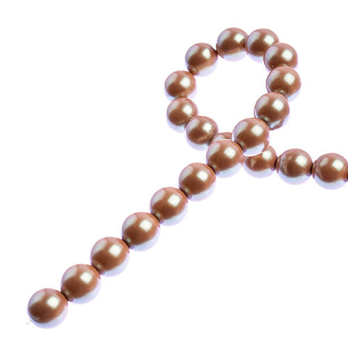 Czech Glass Imitation Pearls 8in Strand 8mm Iridescent  23pcs