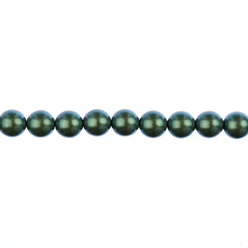 Czech Glass Imitation Pearls 8in Strand 8mm Iridescent  23pcs