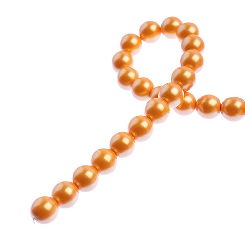 Czech Glass Imitation Pearls 8in Strand 8mm Iridescent  23pcs
