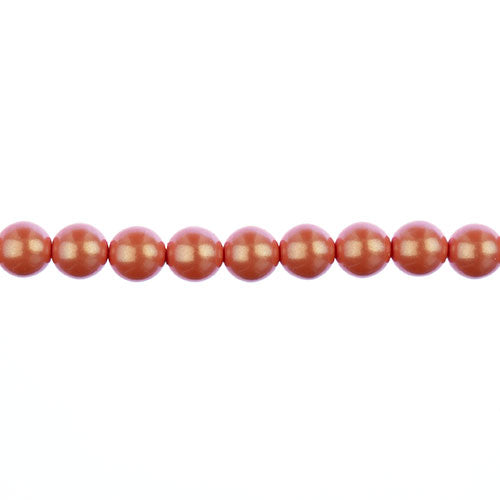 Czech Glass Imitation Pearls 8in Strand 8mm Iridescent  23pcs